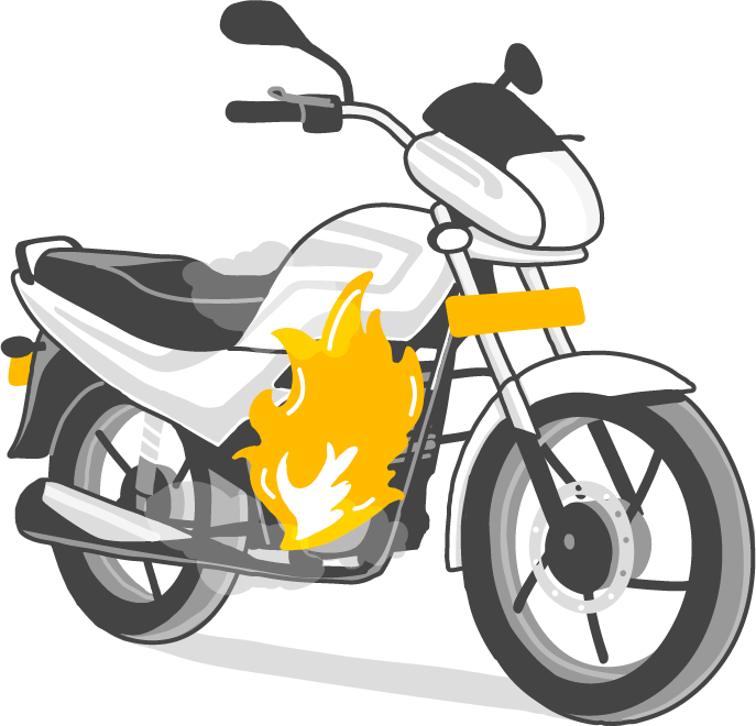 Bike got fire